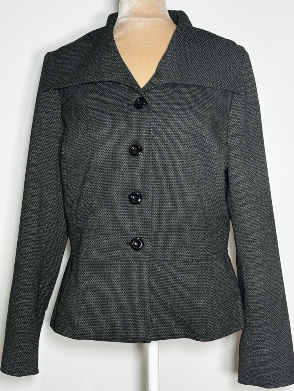 Sandro Sportswear Women's Tailored Fitted Blazer Black Retro Academia ~ Sz M EUC